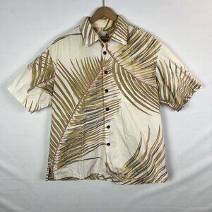 Vintage Kahala Men’s Palm Fern Print Button Front Hawaiian Shirt Size XL Aloha